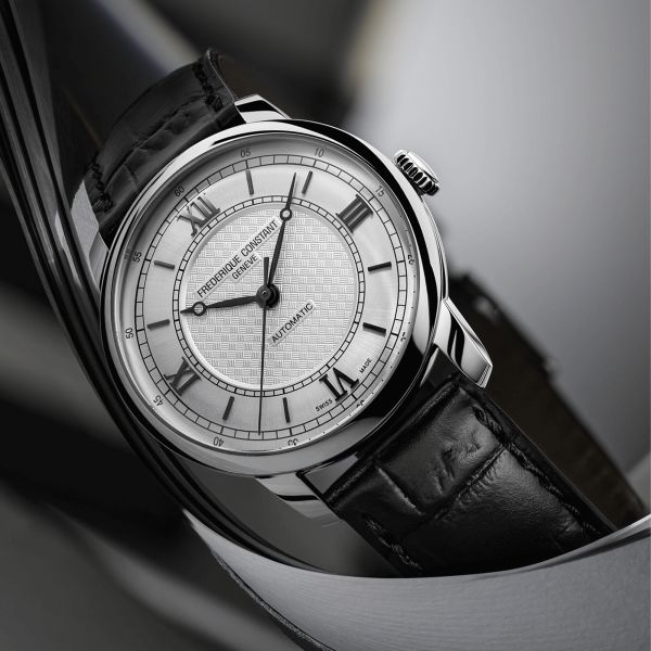 Frederique Constant Classics Premiere Automatic silver dial leather strap 38,5 mm