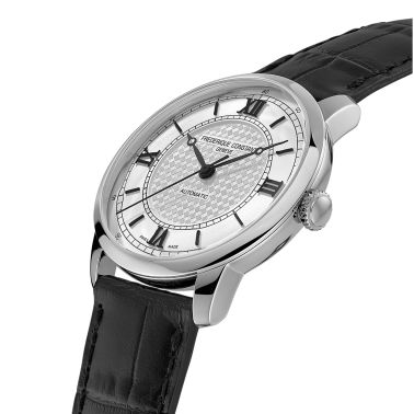 Montre Frédérique Constant Classics Première Automatique cadran argenté bracelet cuir 38,5 mm
