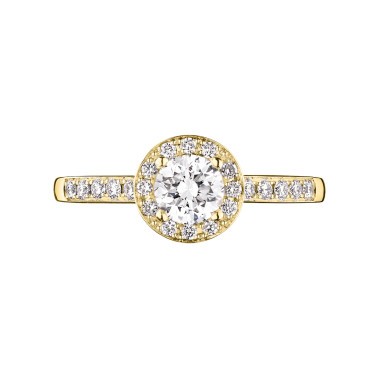 Solitaire Lepage Coquette en or jaune diamants