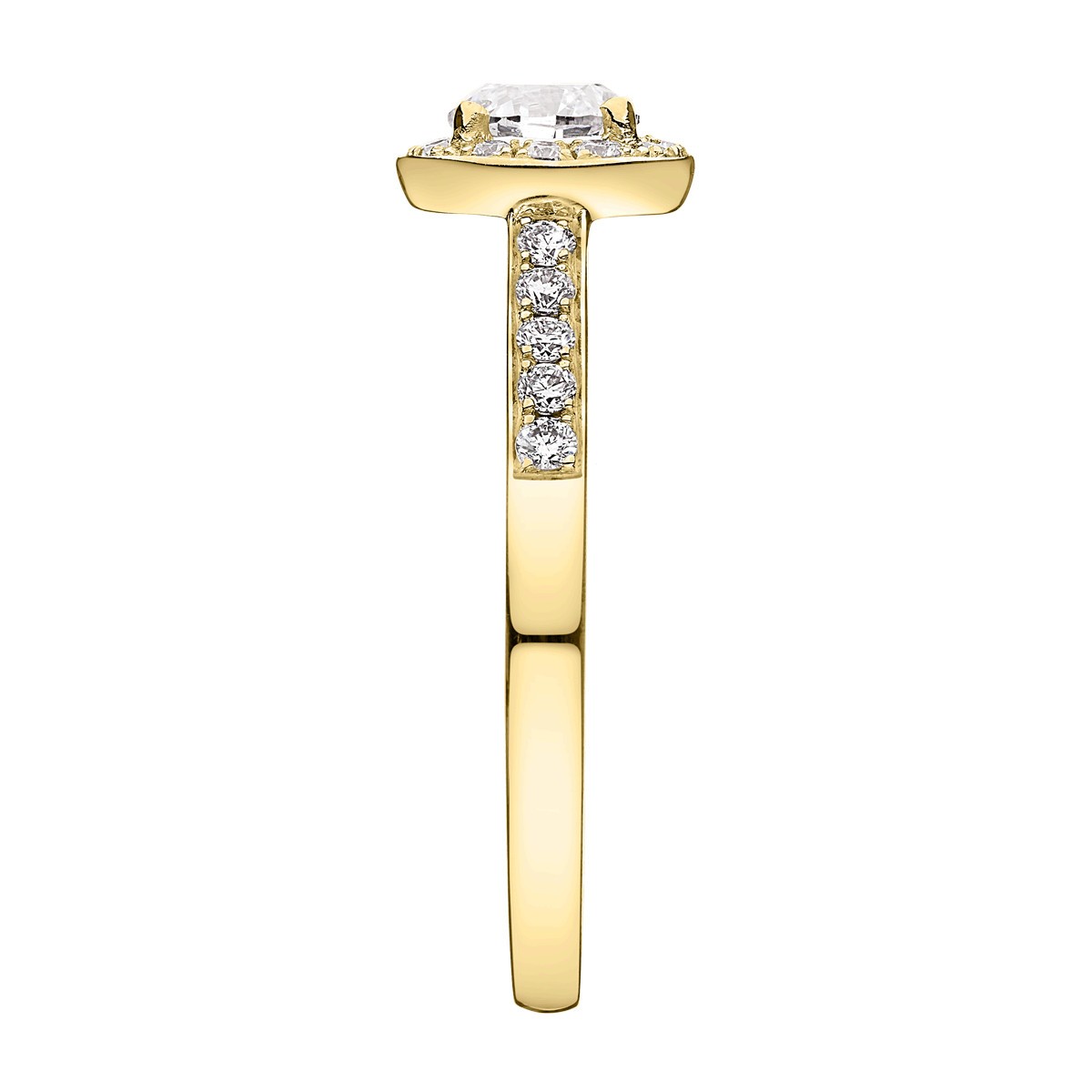 Solitaire Lepage Coquette en or jaune diamants