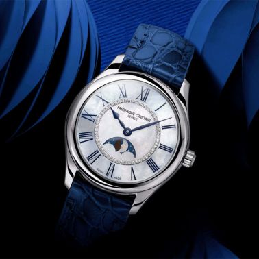 Frédérique Constant Classic Elegance Luna automatic mother-of-dial dial leather strap 36mm