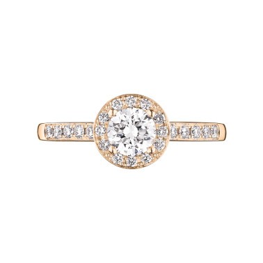 Solitaire Lepage Coquette en or rose diamants