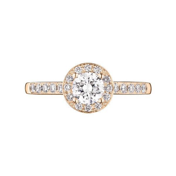 Solitaire Lepage Coquette en or rose diamants