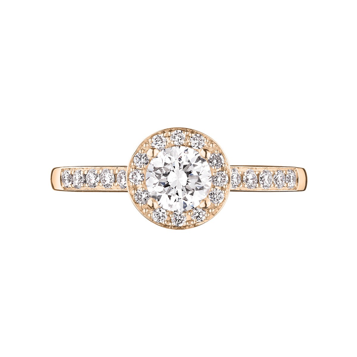 Solitaire Lepage Coquette en or rose diamants
