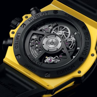 Montre Hublot Big Bang Unico Yellow Magic automatique cadran squelette 44 mm 421.CY.471Y.RX