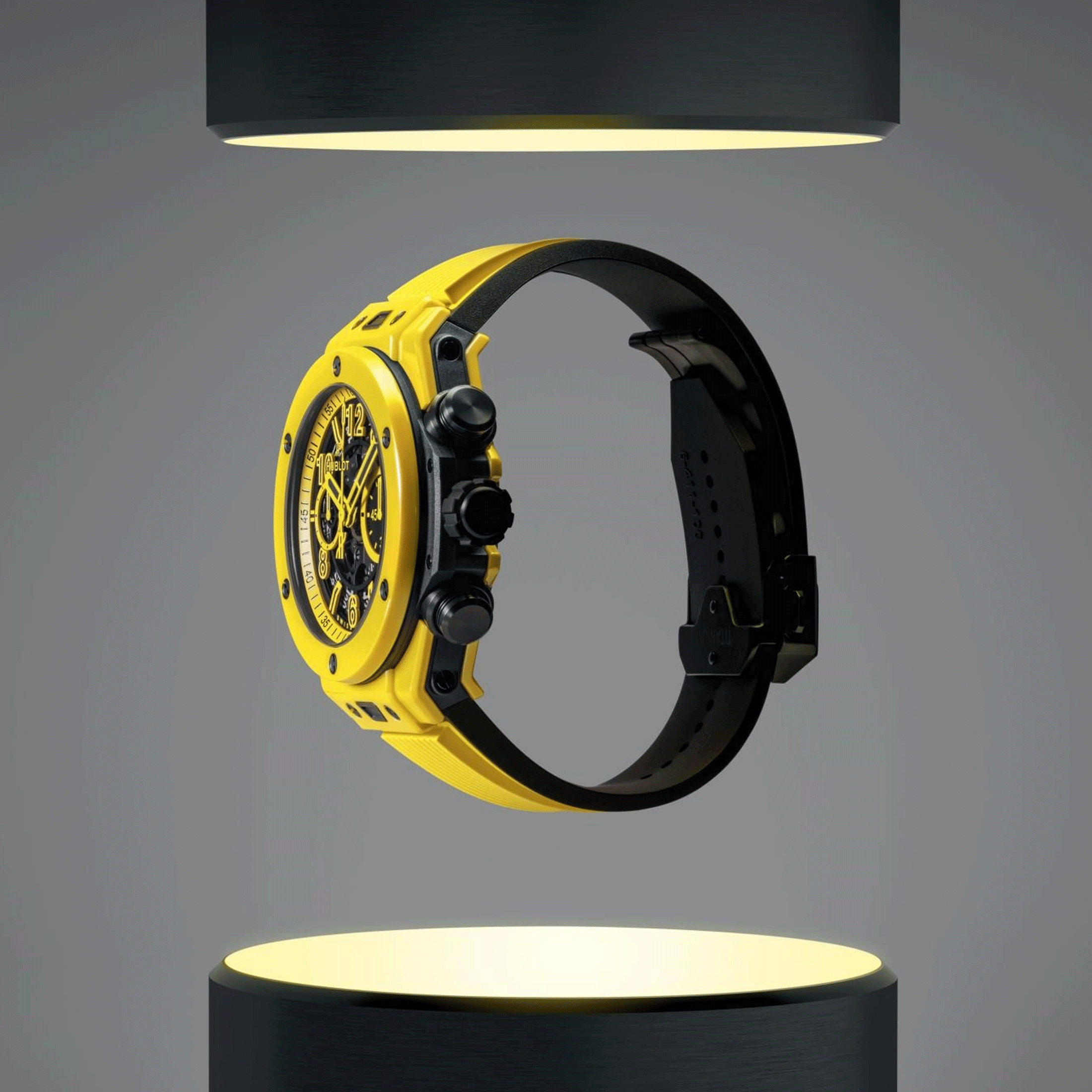 Montre Hublot Big Bang Unico Yellow Magic automatique cadran squelette 44 mm 421.CY.471Y.RX