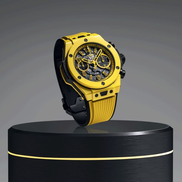 Montre Hublot Big Bang Unico Yellow Magic automatique cadran squelette 44 mm 421.CY.471Y.RX
