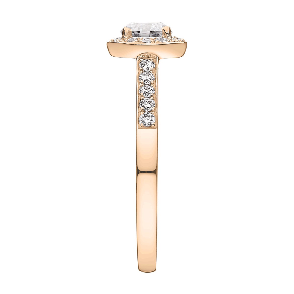 Solitaire Lepage Coquette en or rose diamants