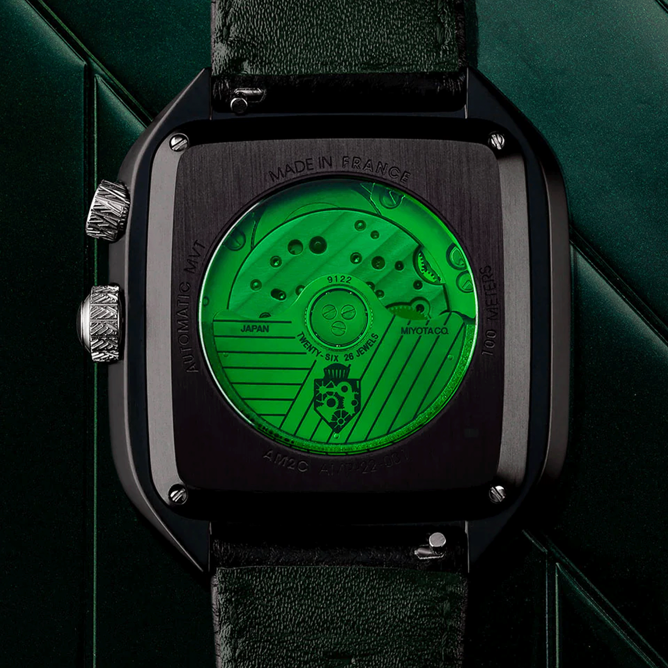 March LA.B AM2 Calendar Automatic Phantom black dial black buffalo strap 41 mm