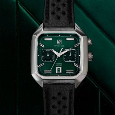 March LA.B AM2 Calendar Grall automatic green dial black perforated buffalo strap 41 mm