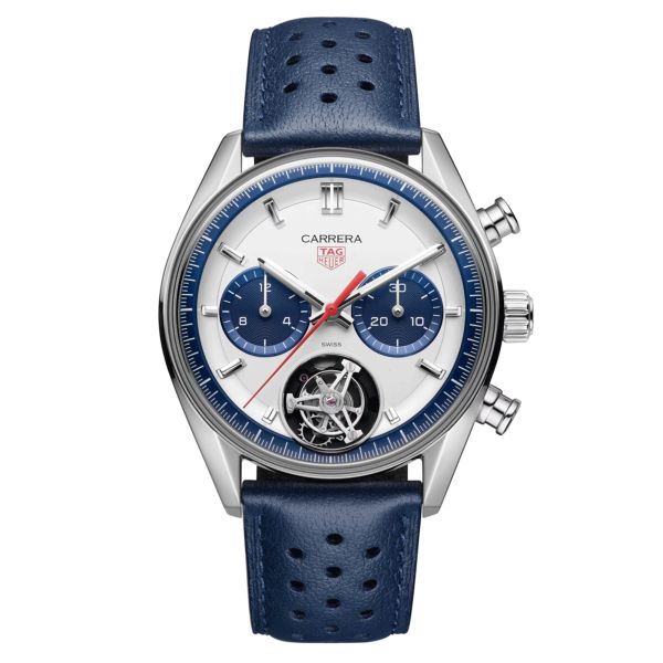 Tag heuer carrera blue leather strap cheap