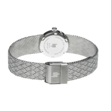 Montre Lip Henriette quartz cadran nacre bleue bracelet mailles polonaises 22 mm