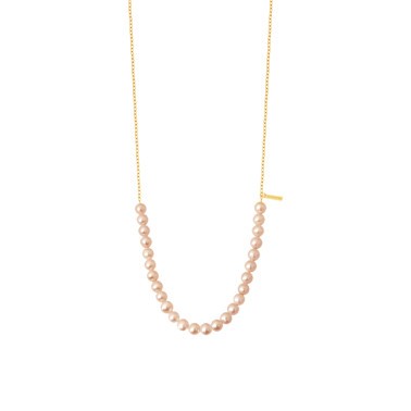 Sautoir Claverin Rock My Pearls en or jaune et perles roses