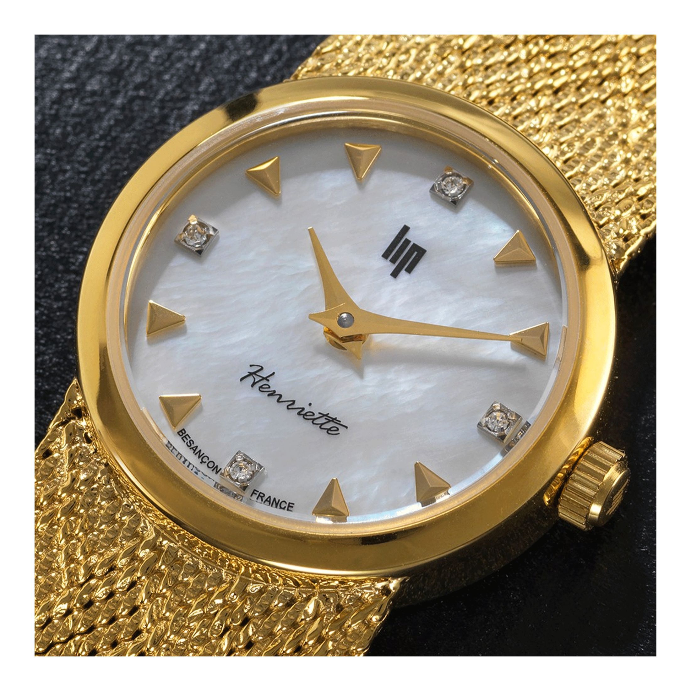 Montre Lip Henriette quartz acier doré 22 mm 671453 Lepage