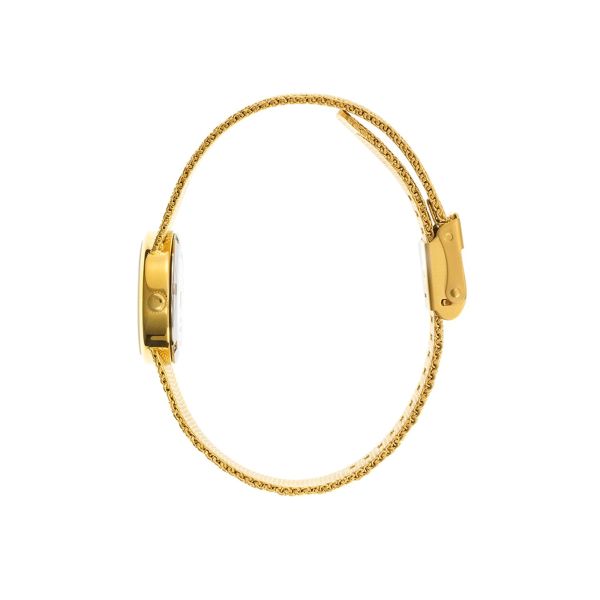 Montre Lip Henriette quartz cadran nacre blanche bracelet mailles polonaises dorée 22 mm