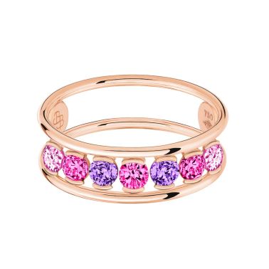 Bague La Brune et La Blonde Hula Hoop en or rose et améthyste 0,10 carat