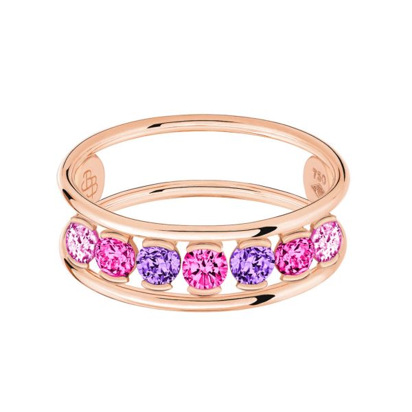 La Brune et La Blonde Hula Hoop ring in rose gold and amethyst 0.10 carat