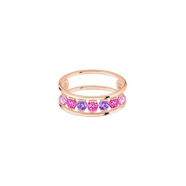 Bague La Brune et La Blonde Hula Hoop en or rose et améthyste 0,10 carat