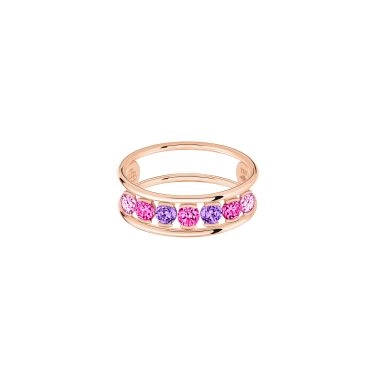 Bague La Brune et La Blonde Hula Hoop en or rose et améthyste 0,10 carat