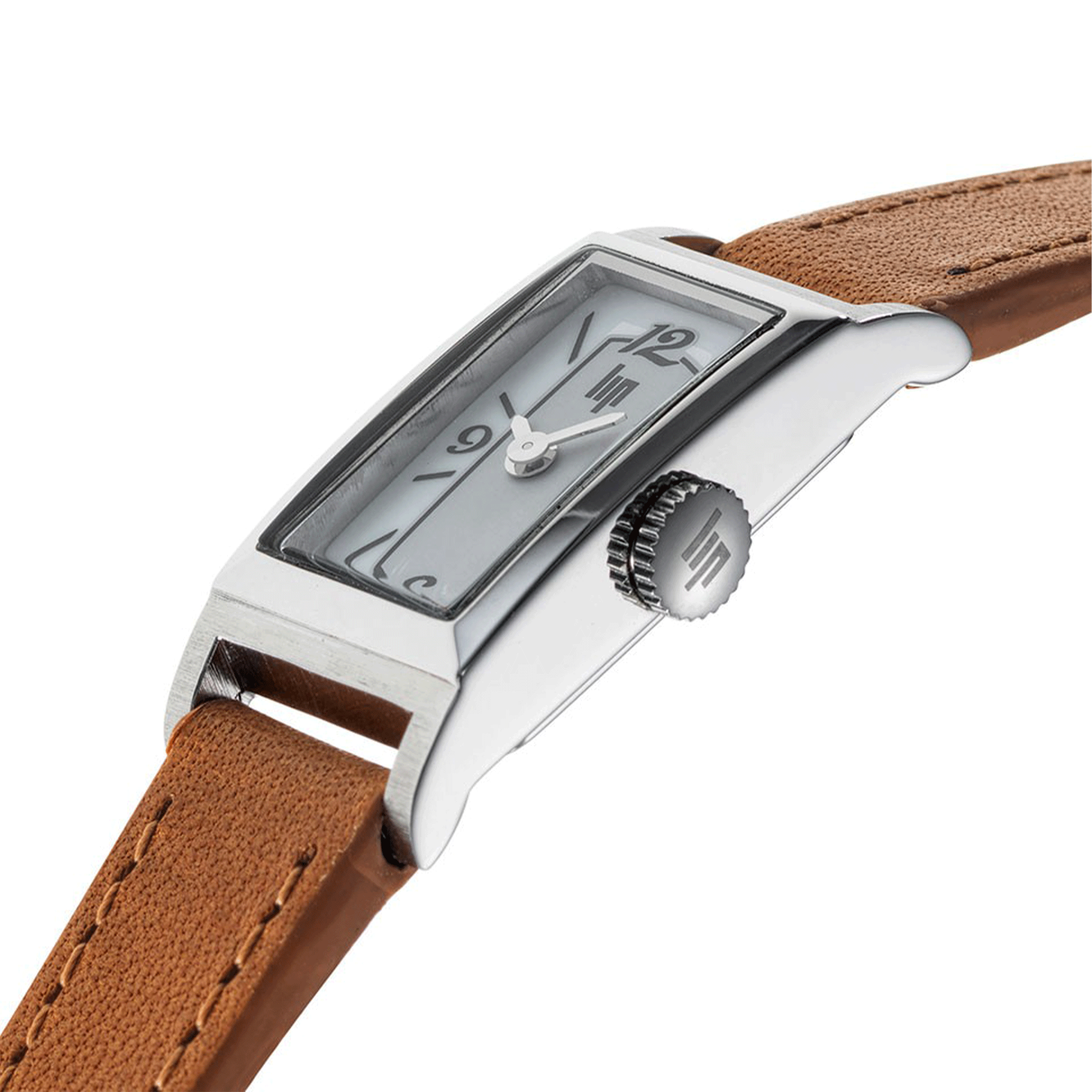 Montre Lip Churchill T13 quartz cadran blanc bracelet cuir 13 x 29 mm