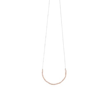 Collier Claverin Mini Rock My Pearls en or blanc et perles roses