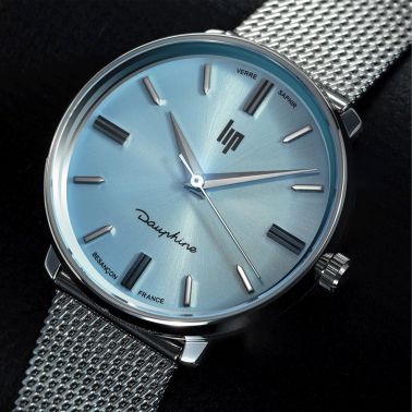 Lip Dauphine quartz sky blue dial steel bracelet 29 mm