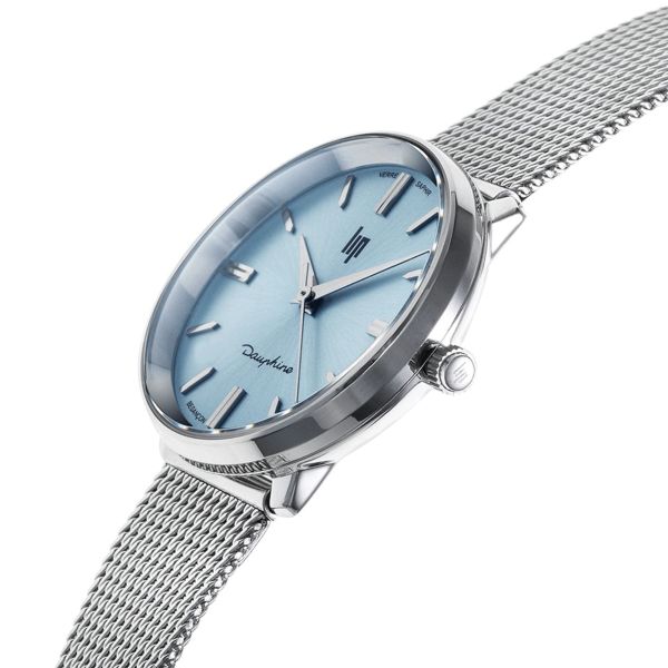 NOS BOITIER ACIER + CADRAN MONTRE LIP QUARTZ @ FOND BLEU