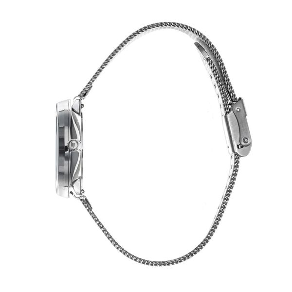 Montre Lip Dauphine quartz cadran bleu ciel bracelet acier milanais 29 mm