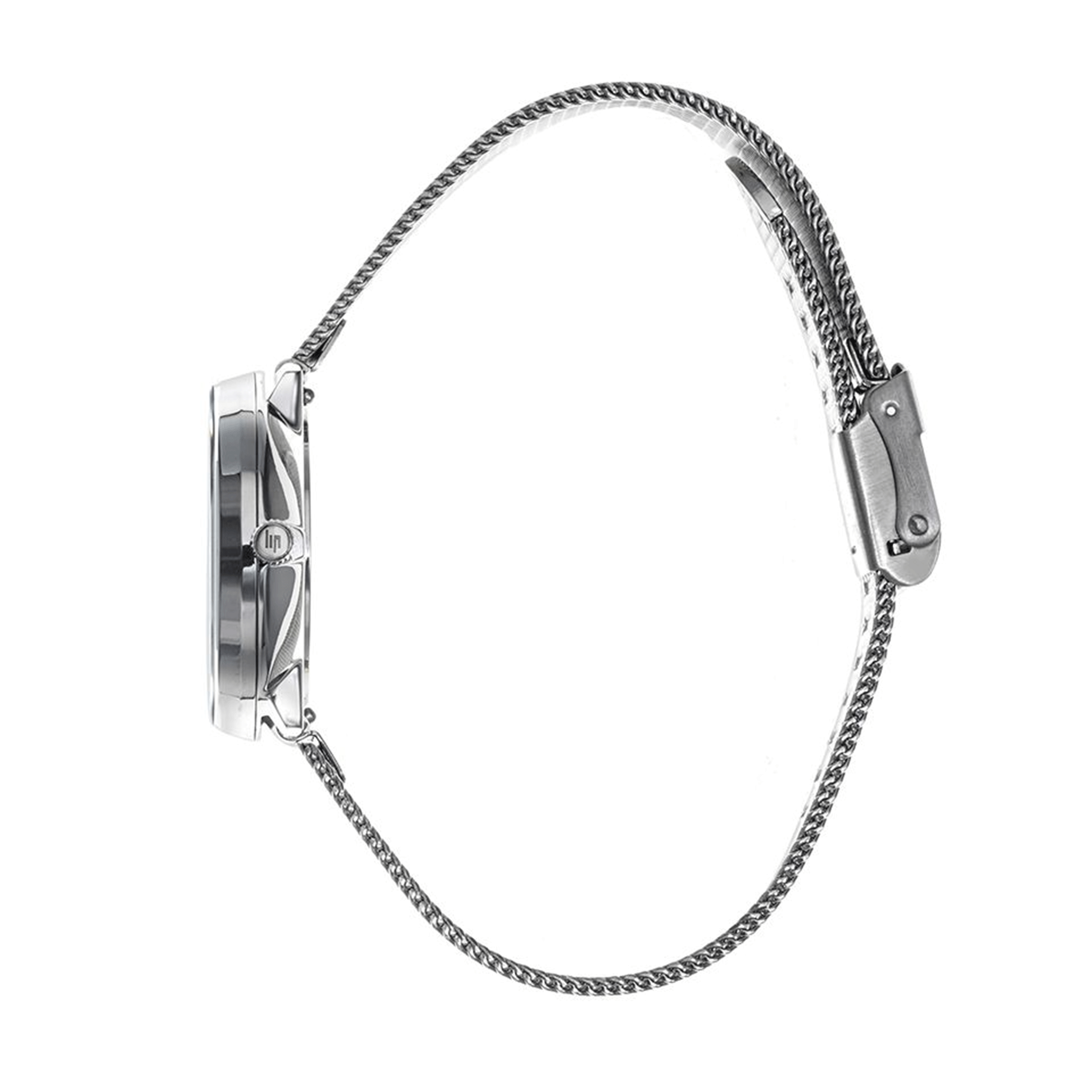 Montre Lip Dauphine quartz cadran bleu ciel bracelet acier milanais 29 mm