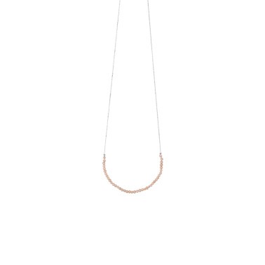Collier Claverin Mini Rock My Pearls en or blanc et perles roses