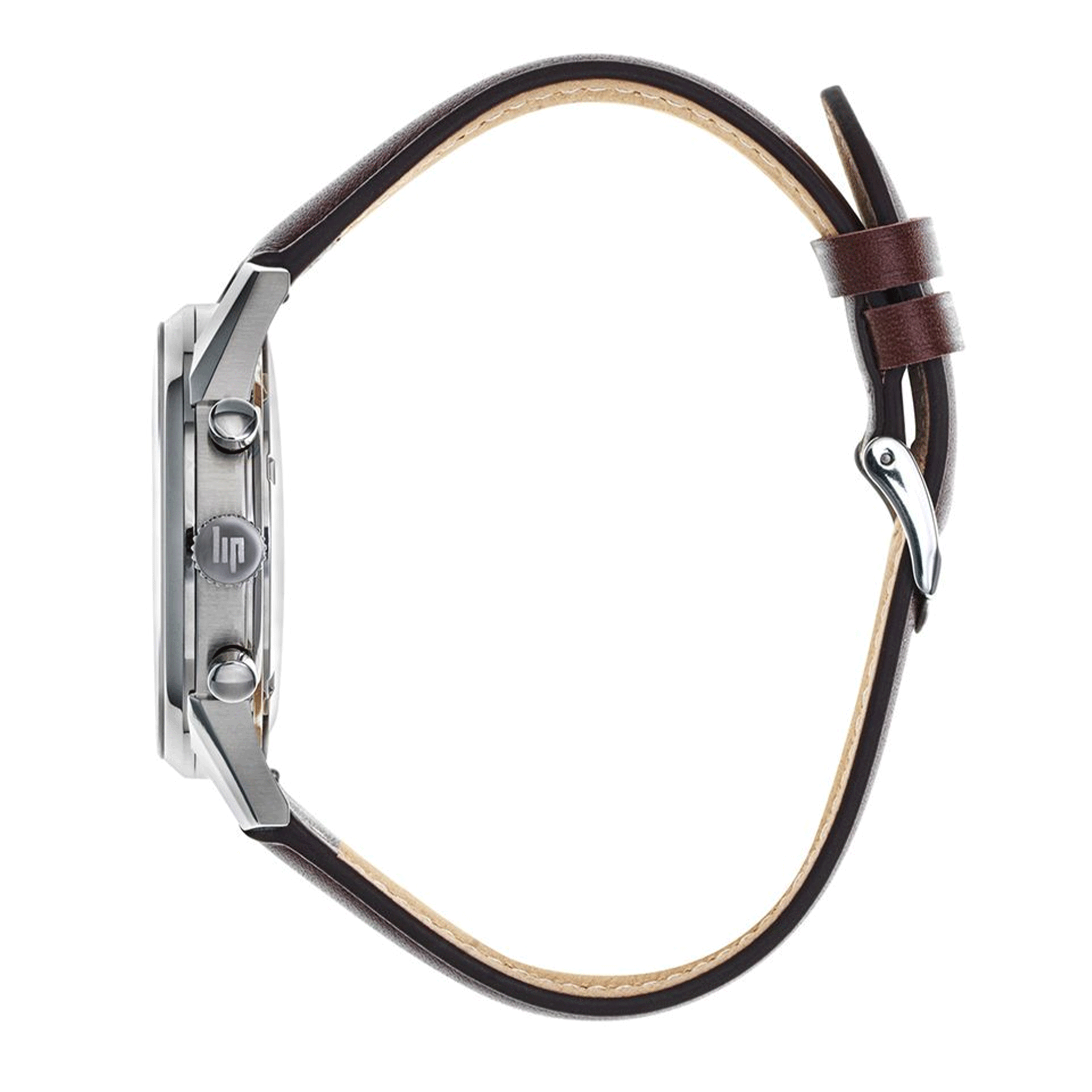 Montre Lip Himalaya Chronographe Quartz cadran vert bracelet cuir 40 mm