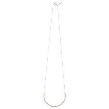 Collier Claverin Mini Rock My Pearls en or blanc et perles roses