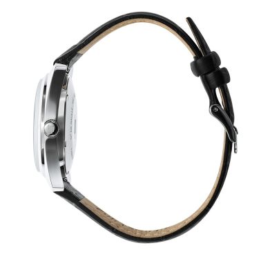 Lip Général De Gaulle quartz silver dial black leather strap 35 mm