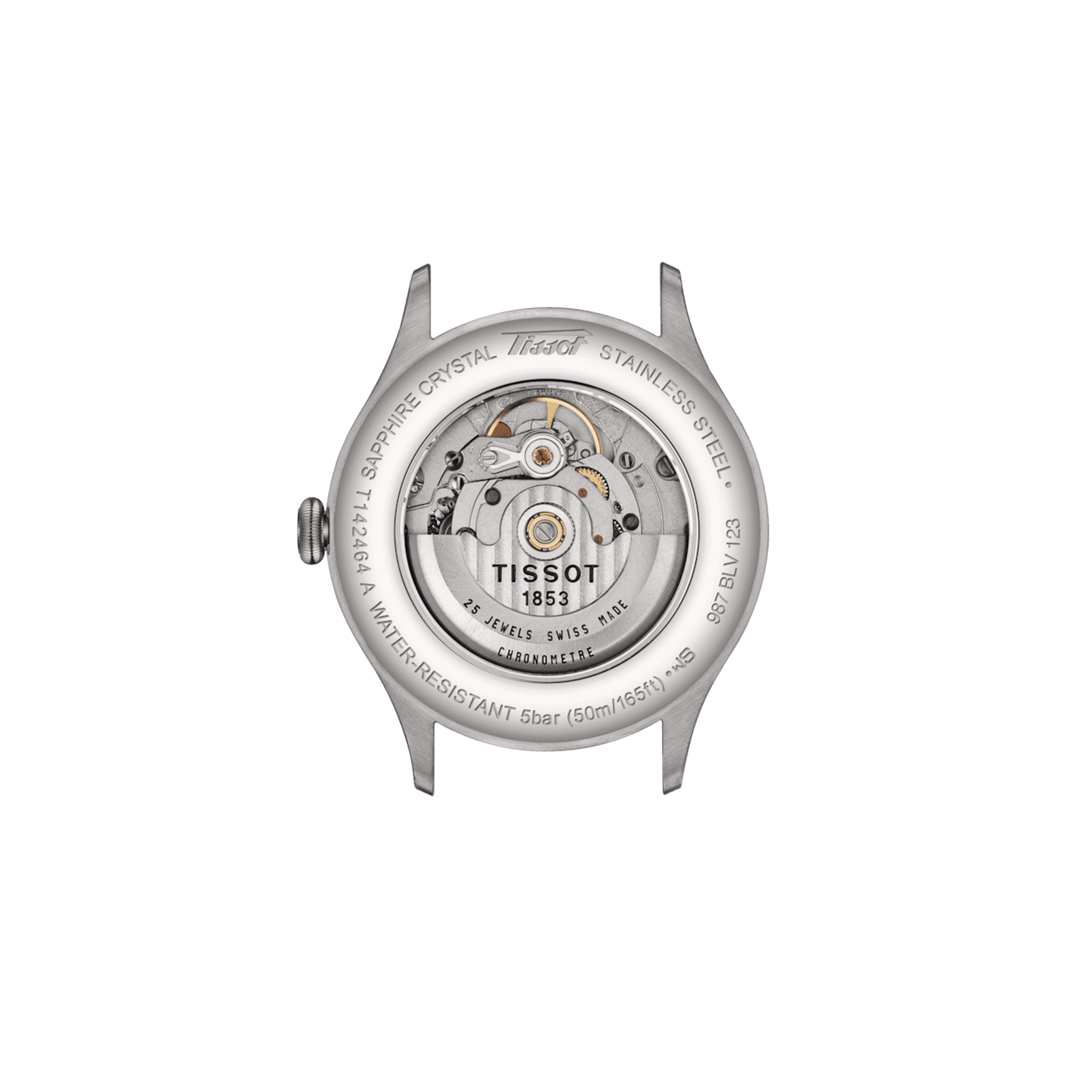 Montre Tissot Heritage COSC 1938 automatique cadran blanc bracelet cuir bleu 39 mm T142.464.16.032.00