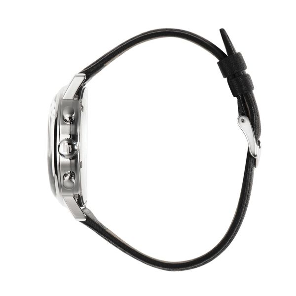 Lip Rallye Chrono mecaquartz black & white dial leather strap 39 mm