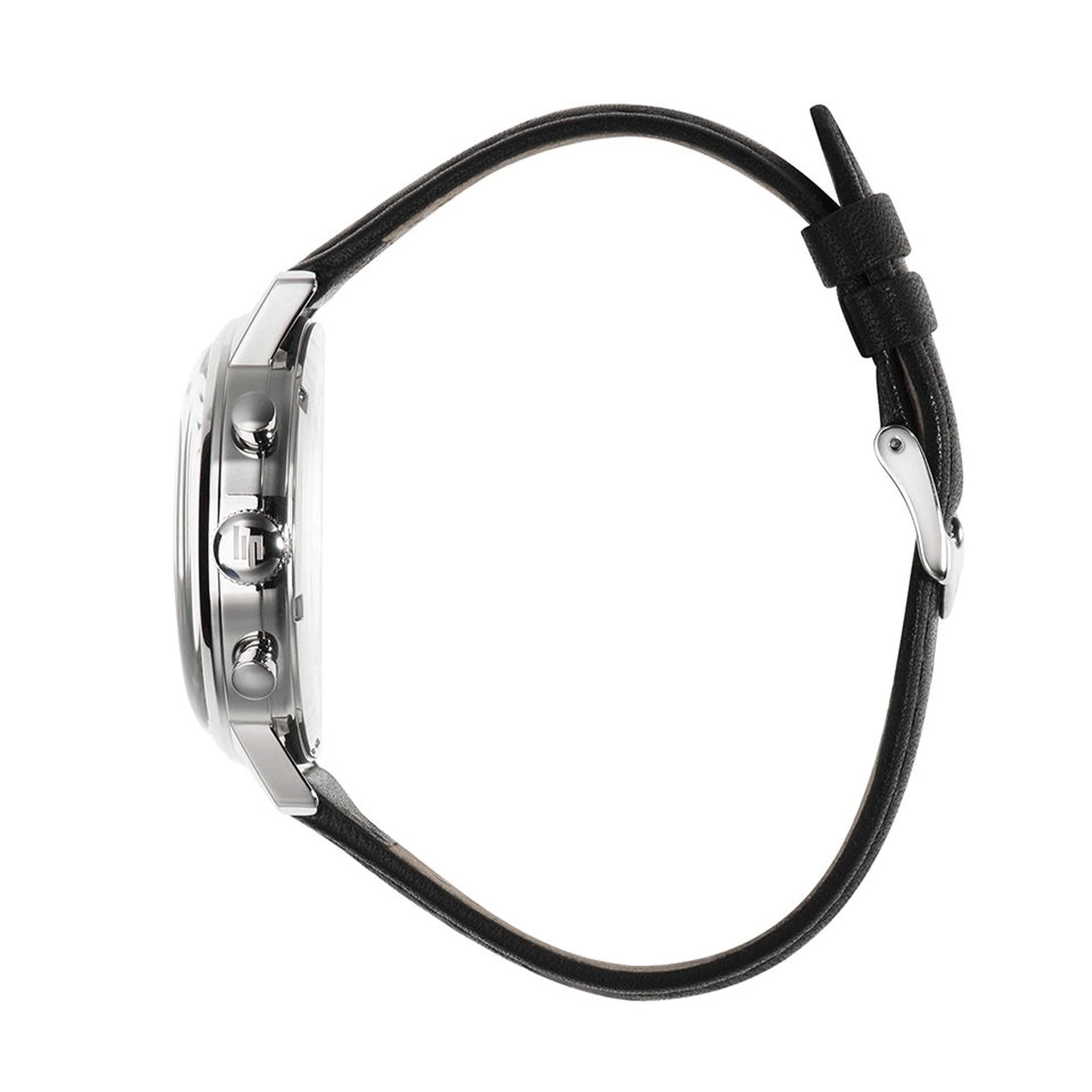Lip Rallye Chrono mecaquartz black & white dial leather strap 39 mm