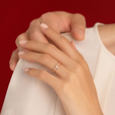 Bague La Brune et La Blonde Hula Hoop en or blanc et diamant 0,20 carat