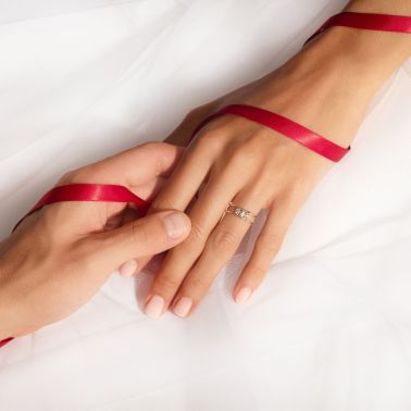 La Brune et La Blonde Hula Hoop ring in yellow gold and diamonds 0.30 carat