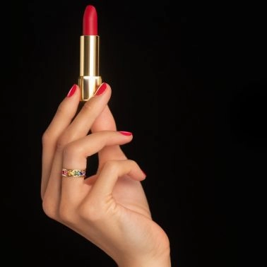 Bague La Brune et La Blonde Rainbow Hula Hoop en or jaune et pierres de couleur 0,80 carat