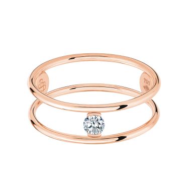 Bague La Brune et La Blonde Hula Hoop en or rose et diamant 0,10 carat