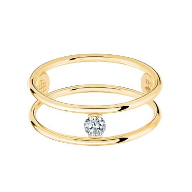 Bague La Brune et La Blonde Hula Hoop en or jaune et diamant 0,10 carat