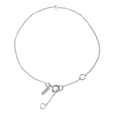 Bracelet Claverin Simply Mini en or blanc et perle blanche