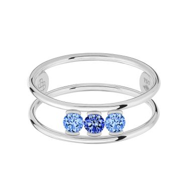 Bague La Brune et La Blonde Hula Hoop en or blanc et saphirs bleus 0,35 carat