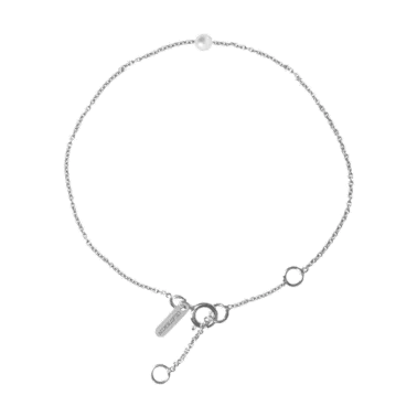 Bracelet Claverin Simply Mini en or blanc et perle blanche