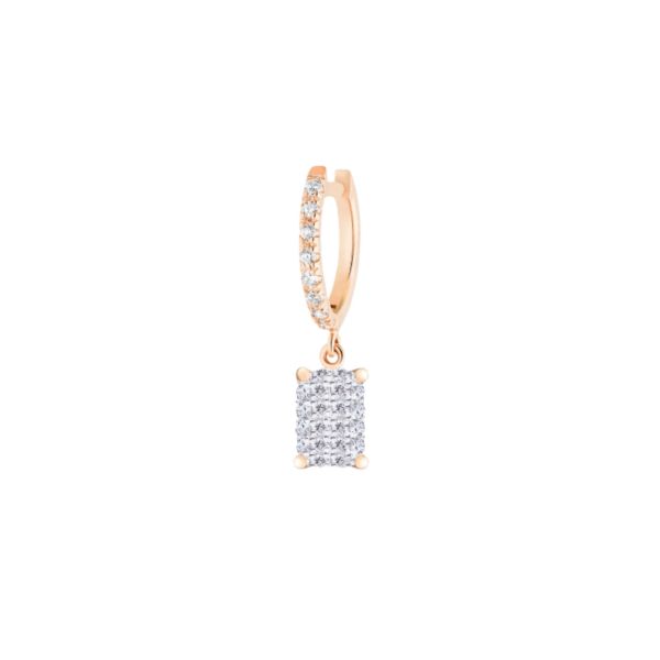 Boucle d'oreille Ginette NY Solo Midnight en or rose et blue sandstone