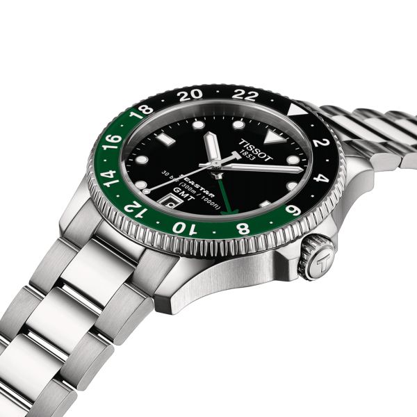 Tissot SEASTAR GMT 黒緑 Tissot Seastar 1000 Quartz GMT (40mm) Black Dial / Black