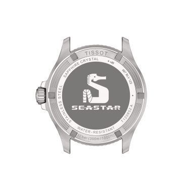 Tissot Seastar 1000 GMT quartz watch black and green bezel black dial steel bracelet 40 mm T120.852.11.051.00