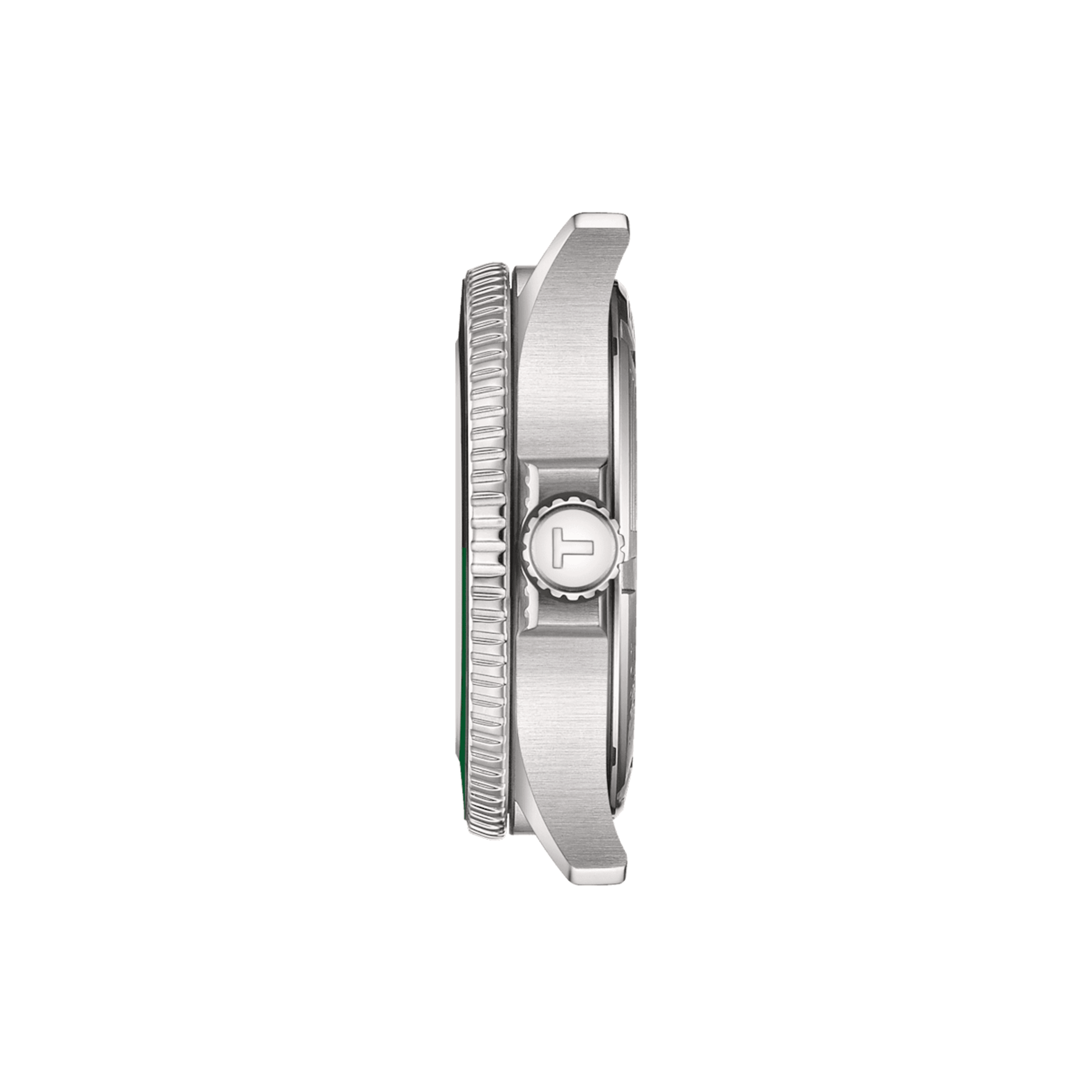 Tissot Seastar 1000 GMT quartz watch black and green bezel black dial steel bracelet 40 mm T120.852.11.051.00