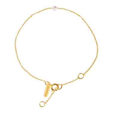 Bracelet Claverin Simply Mini en or jaune et perle blanche