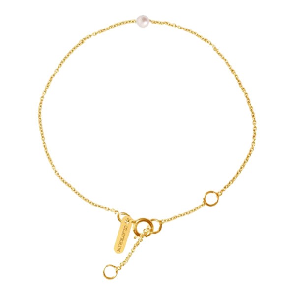 Bracelet Claverin Simply Mini en or jaune et perle blanche